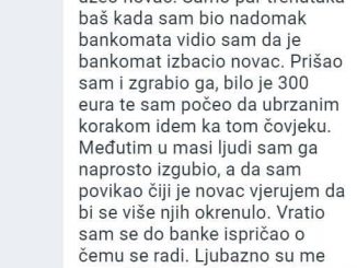 “Danas dok sam šetao primjetio sam da je neki stariji čovjek otišao sa